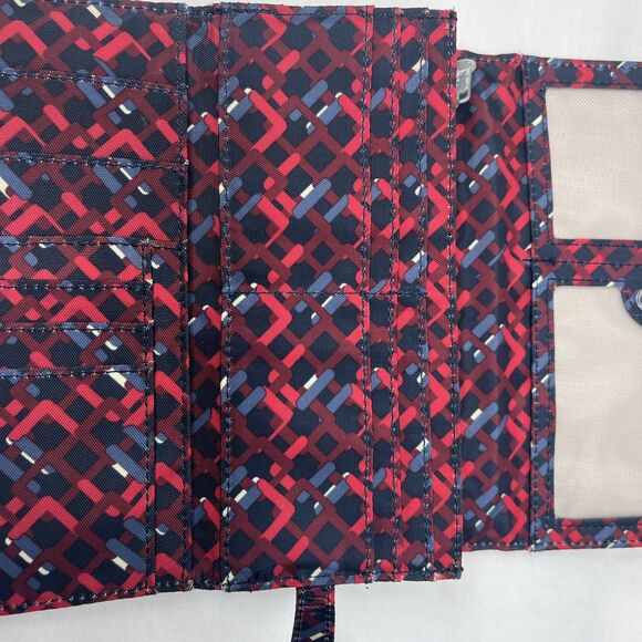 Kipling Wallet Snap Flap Geometric Red Black - Picture 8 of 15